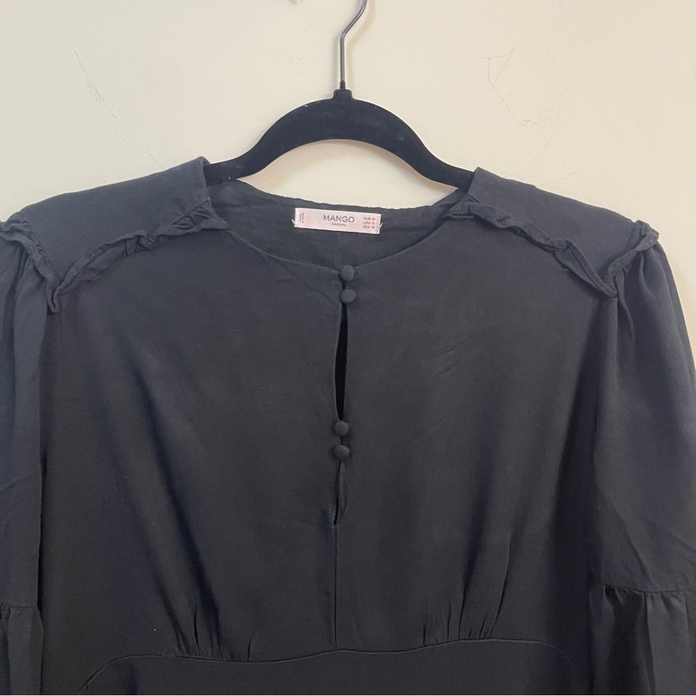 Mango Black Long sleeve Dress in size Medium - Picture 4 of 8